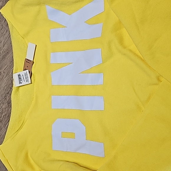 NWT Victoria Secret PINK Slouchy Shoulder sweatshirt size Small - Picture 2 of 7